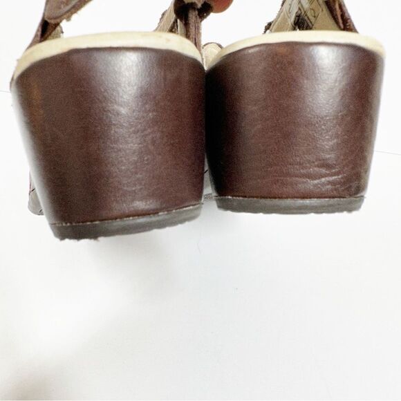 Pikolino Romana Floral Lasercut Slingback Sandals Brown Green Size 37 - Picture 8 of 11